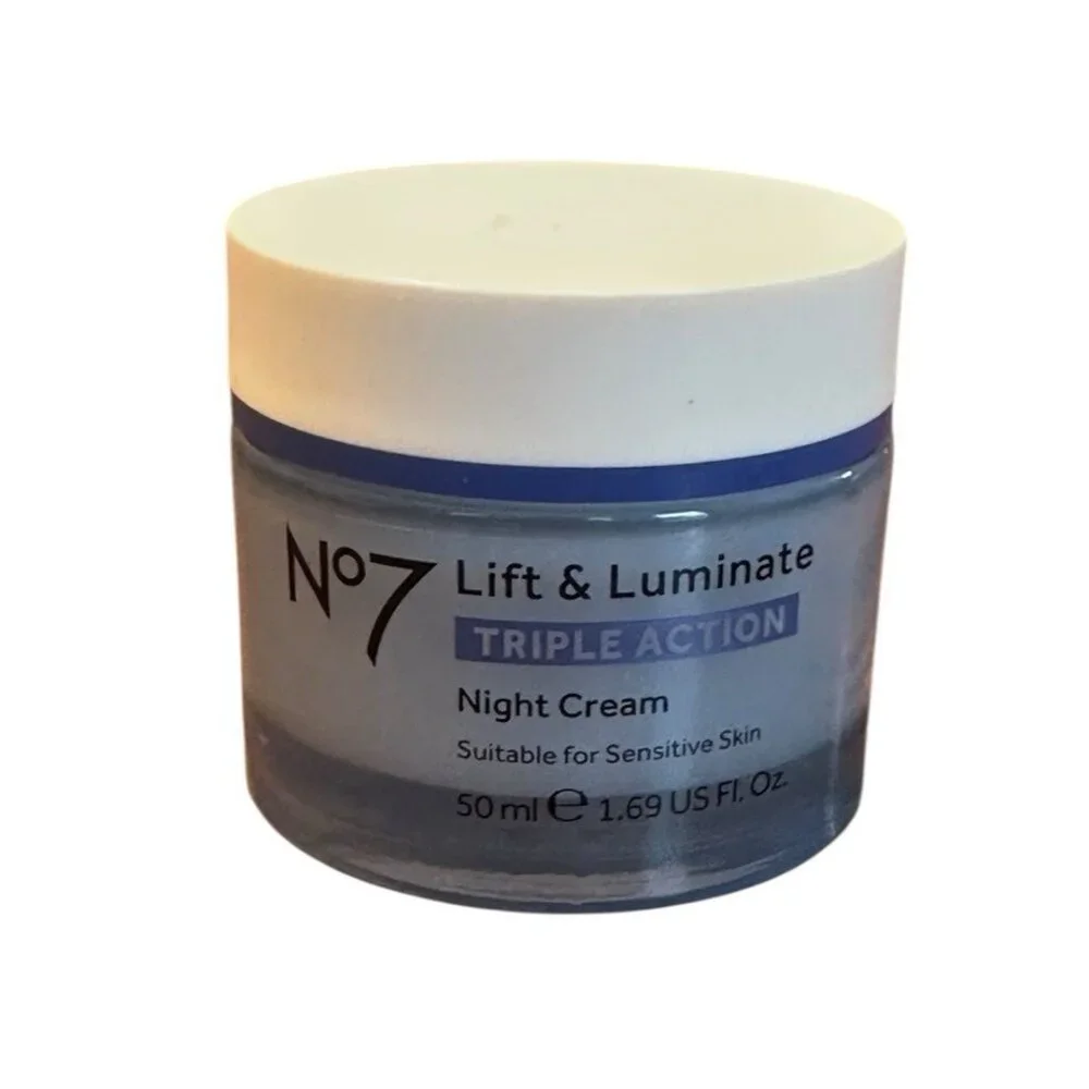 No7‎ Lift & Luminate Triple Action Night Cream Sensitive Skin 1.69 Oz NEW Aging
